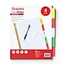 Staples Write-On Dividers, 5-Tab, Assorted Colors, 4/Pack (13509/23176)~#|#~3D5D4411-0B93-4086-A2CB28453B33AE13_sc7