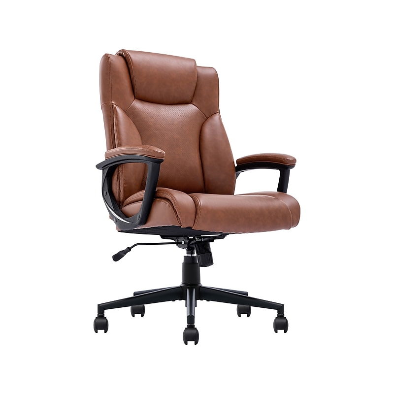 Serta Hannah II Ergonomic Bonded Leather Swivel Executive Chair, Cognac (43672H) image 1