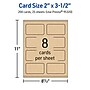 Avery Business Cards, 2" x 3-1/2", Matte Kraft Brown, 200/Pack (95320)~#|#~3D64A8C4-9305-413B-8C44253C2D4D0FC8_sc7