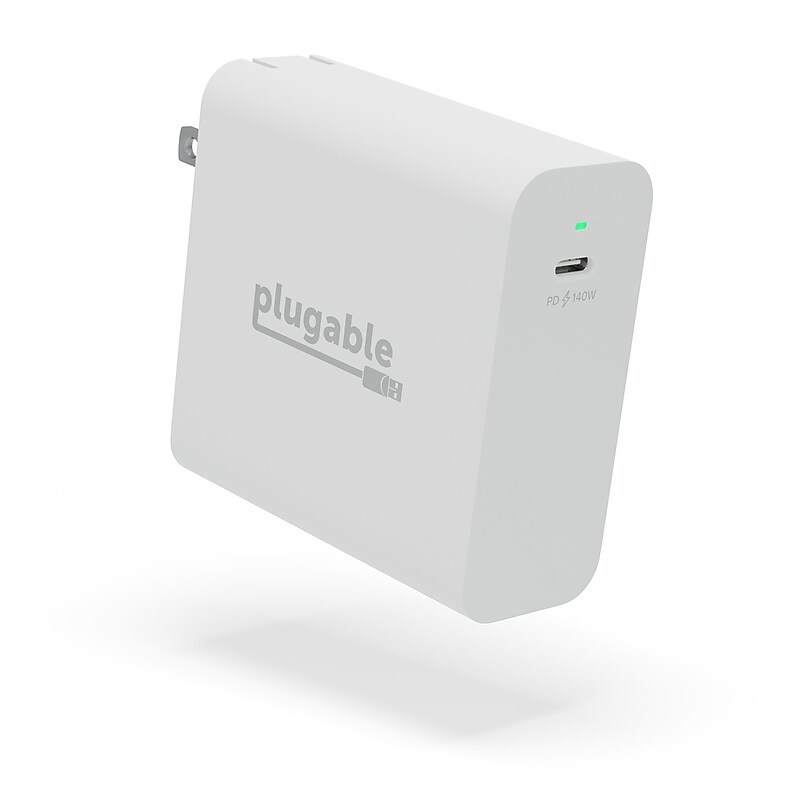 Plugable USB-C Gan Power Adapter, 140W, White (PS-EPR-140C1) image 1
