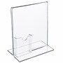 Azar Displays 8.5" x 11" Sign Holder with Trifold Brochure Holder, Vertical, Table Top, Clear, Acrylic, 10/Pack (252045)~#|#~3D659C97-6084-46FD-A89700D12739360F_sc7