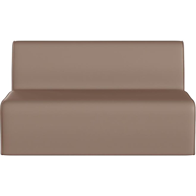 Flash Furniture Bright Beginnings Vinyl Classroom Modular 2-Seater Sofa, Brown (MK-KE15709-GG) image 1