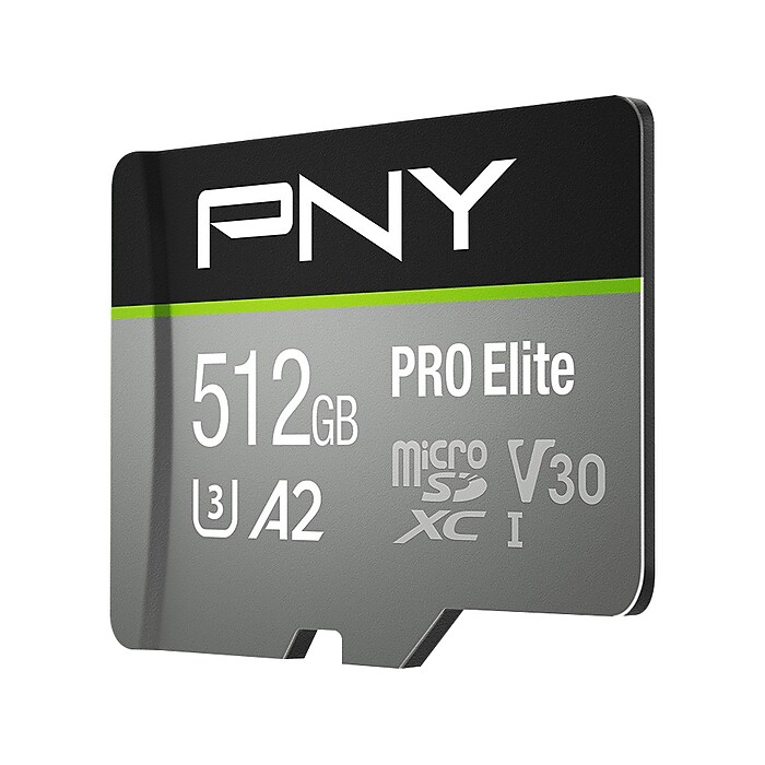 PNY PRO Elite 512GB microSDXC Memory Card, Class 10, UHS-I, V30 (P