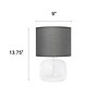 Creekwood Home Round Modern Glass 13.75" LED Table Lamp, Clear/Gray (CWT-1015-CG)~#|#~3D715663-96A7-43A0-AEC9EEF7B2FF8D11_sc7