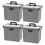 Iris Portable Locking File Box, Letter Size,Elephant Gray, 4/Pack (500412)~#|#~3D75958E-4DC7-4FCC-BEC7A782441B8199_sc7