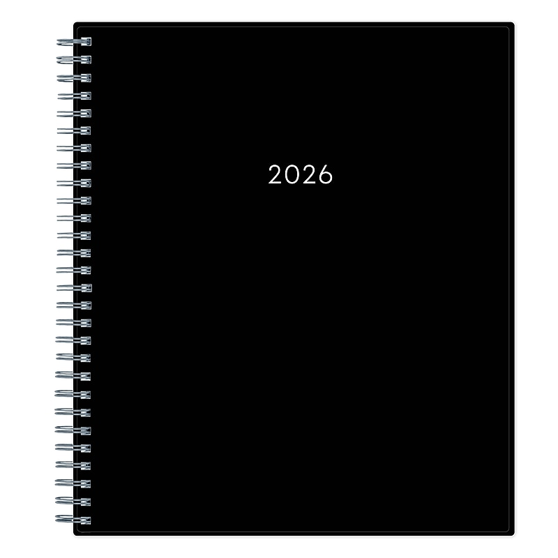 2026 Blue Sky 10" x 8" Monthly Personal Organizer, Plastic Cover, Black (158114) image 1
