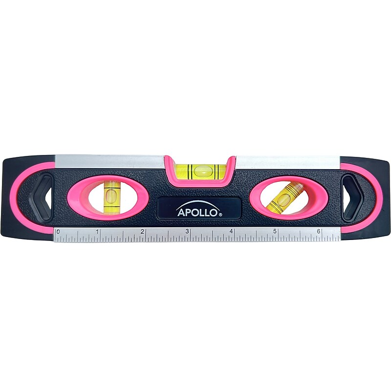 Apollo Tools Torpedo-Shaped Spirit Level, 9", Pink/Black (DT5019P) image 1