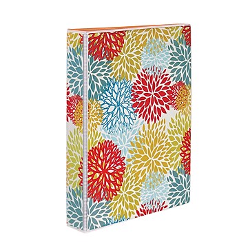 Avery Durable Mini 1" 3-Ring Fashion Binders for 5 1/2"x8 1/2" paper, Round Ring, Bright Floral (18447)