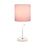Creekwood Home Oslo 19.5" LED Table Lamp with USB Port, White Base/Light Pink Shade (CWT-2011-PO-LB)~#|#~3D883210-6AAB-4421-9998ECAC3DCD26DD_sc7