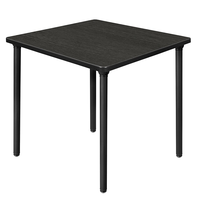 Regency Kee Square Laminate Breakroom Table, 30"D x 30"W, Ash Grey/Black (TBF3030AGBK) image 1