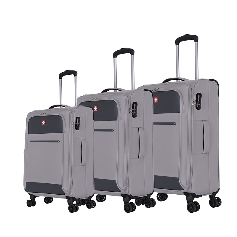 TUCCI Hardside Spinner Carry-On Luggage Set, TSA Checkpoint Friendly, Gray, 3/Set (SW0001-03PC-CGRY) image 1