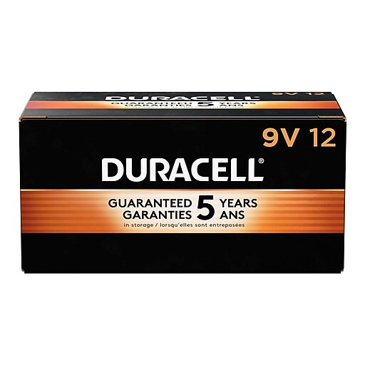 Duracell Coppertop 9V Alkaline Battery, 12/Pack (MN1604BKD) Staples