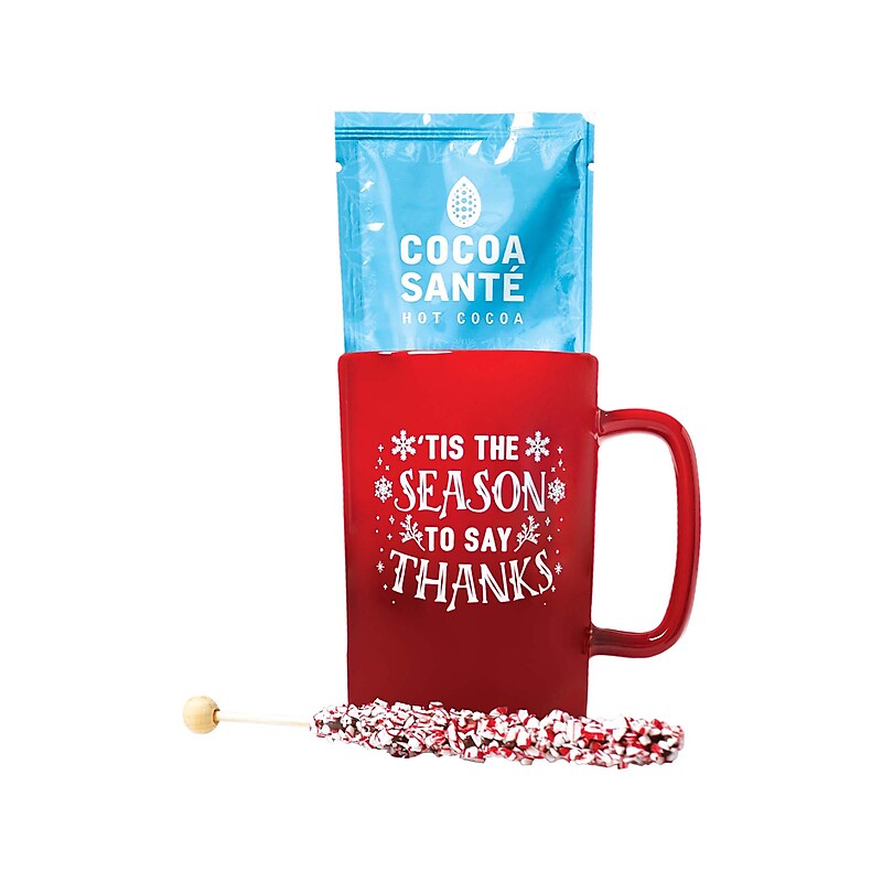 Baudville Dazzling Ombre "'Tis the Season to Say Thanks" Coffee Mug, 14 oz., Red/White (92944) image 1