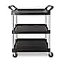 Rubbermaid 3-Shelf Plastic/Poly Mobile Utility Cart with Swivel Wheels, Black (FG342488BLA)~#|#~3D9504DE-13E8-42A3-A998FF5D13509BE2_sc7