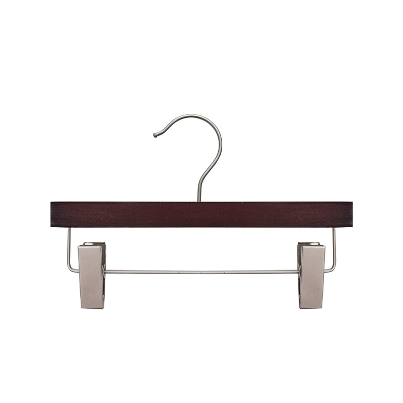 Nahanco 12" Wood Flat Skirt/Slack Hanger, Mahogany, 100/Pack (21312RC) image 1
