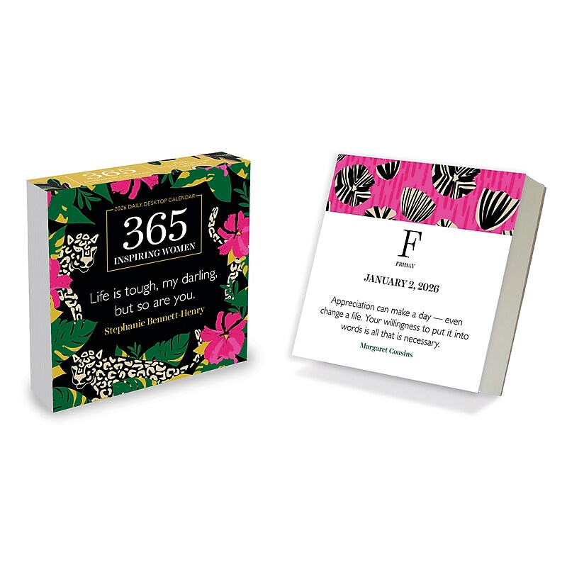 2026 TF Publishing Inspiring Women 5.25" x 5.25" Day-to-Day Calendar, Multi (26-3060) image 1