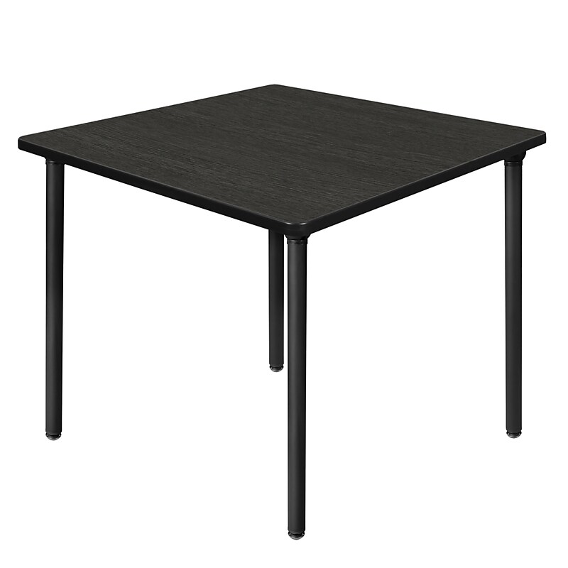 Regency Kee Square Laminate Breakroom Table, 42"D x 42"W, Ash Grey/Black (TBF4242AGBK) image 1