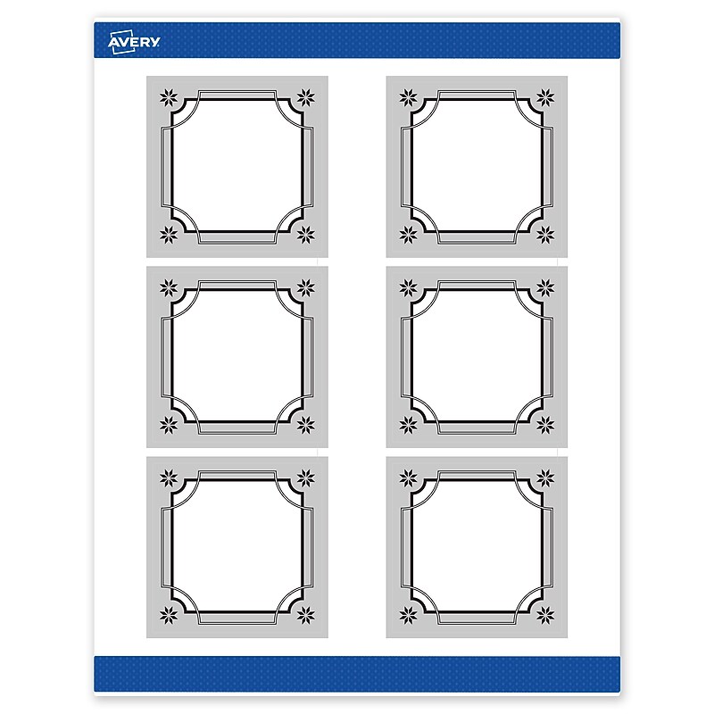 Avery Square Multipurpose Labels, 3" x 3", White, 60/Pack (19479370609) image 1