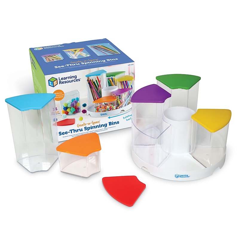 Learning Resources Create-a-Space See-Through Spinning Bins, Multicolor (LER3711) image 1