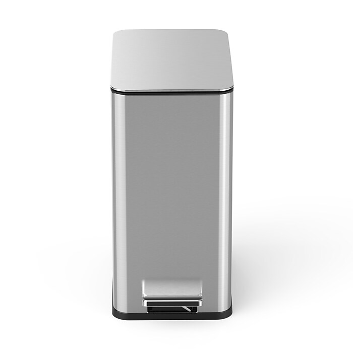 NineStars Stainless Steel Step Trash Can, 2.6 Gallon, Silver (XZD
