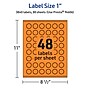 Avery Burst Multipurpose Labels, 1", Bright Orange, 3840/Box (94606)~#|#~3DB91586-A66C-4DAE-86343285883E03E8_sc7