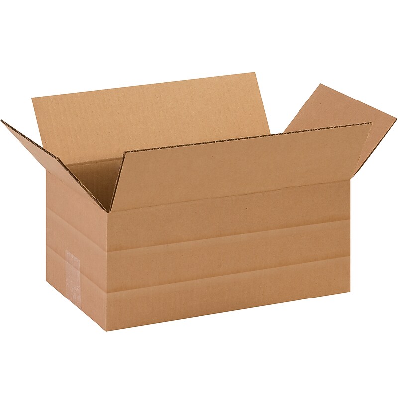 8" x 14" x 6"'' Multi Depth Shipping Boxes, 32 ECT, Brown, 25/Bundle(MD1486) image 1