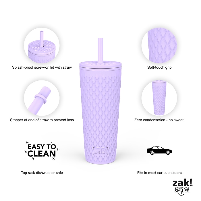 Zak! Cora Stainless Steel Double Wall Insulated Tumbler, 24 oz