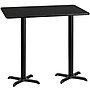 Flash Furniture Laminate Table Top with 22'' x 22'' Bar-Height Table Bases, 30'' x 60'', Black (XUBK3060T2222B)~#|#~3DCD403C-7714-4C6C-83E275B9510B6008_sc7
