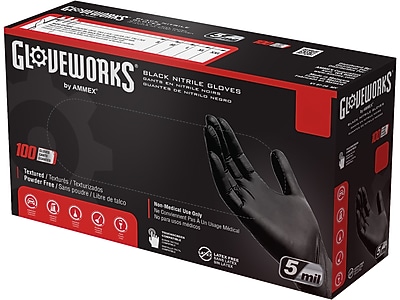 Gloveworks Heavy Duty Nitrile Gloves – Orange, XL, Latex-Free – 2 Boxes (200 Total)