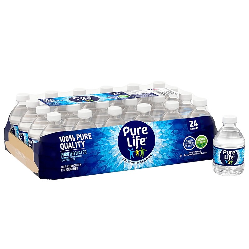 Pure Life Purified Water, 8 Fl oz., 24/Carton (11476087) image 1