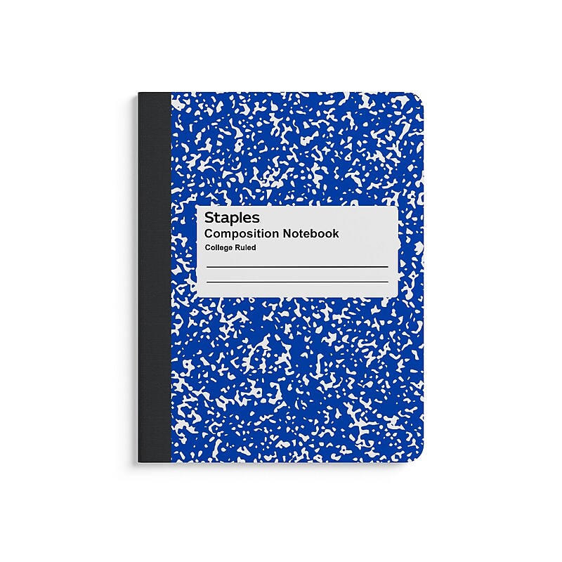 Staples® Composition Notebook, 7.5" x 9.75", College Ruled, 100 Sheets, Blue (ST55067) image 1