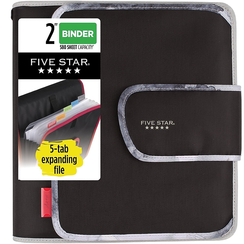 Five Star Quick Tab 2" 3-Ring Non-View Binder, Assorted Colors (29002) image 1