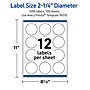 Avery Round Laser Multipurpose Labels, 2.25" Dia., White, 1200/Box (19479399443)~#|#~3DE999A9-F7BF-46BB-A56B6C6961414C45_sc7