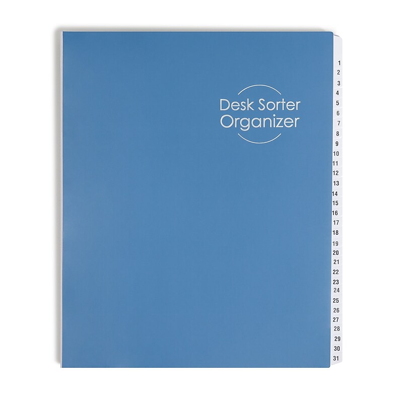 Smead Plastic Indexed Desk File, Numerical Index, Navy Blue (89294) image 1