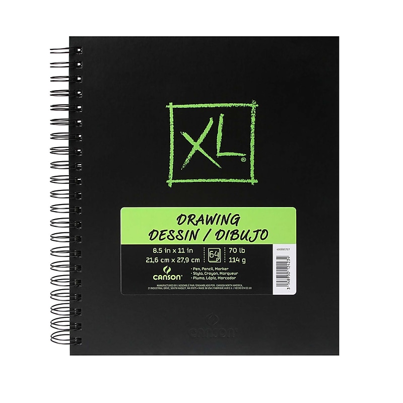 Canson XL Series 8.5" x 11" Wire Bound Drawing Sketch Book, 60 Sheets/Book (MCXC400085707) image 1