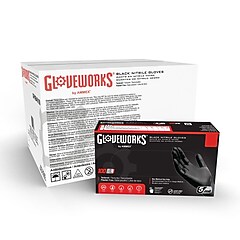 カネスネ 　BD ONE STRAP GL （ブラック）　箱あり Gloveworks GPNB Nitrile Industrial Grade Gloves, XL, Powder/Latex