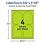 Avery Printable Decorative Edge Multipurpose Labels, 4.75" x 3.5", Bright Green, 40/Pack (94600)~#|#~3E042BFD-52EB-4510-9FB191BE2F82BA5F_sc7