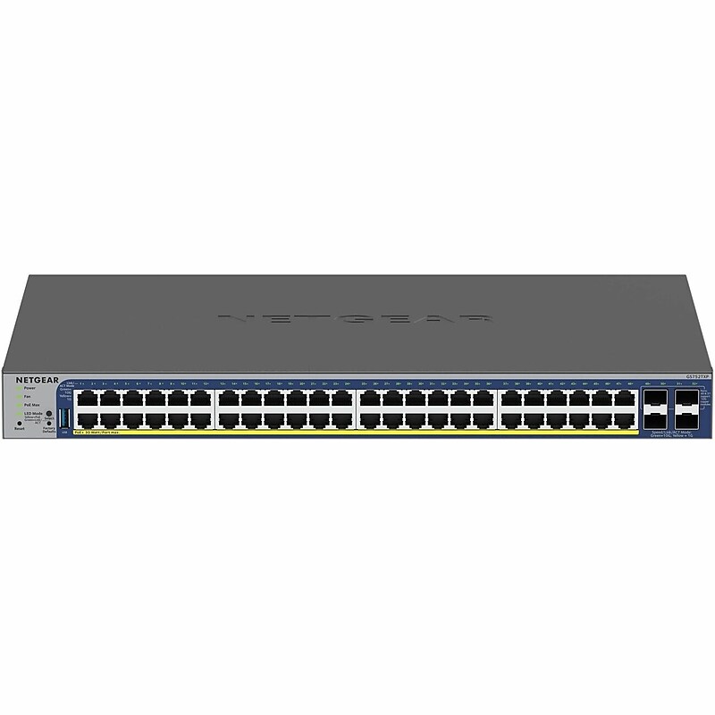 Netgear GS752TXPv3 48-Port Gigabit Ethernet PoE Managed Switch, Gray (GS752TXP-300NAS) image 1