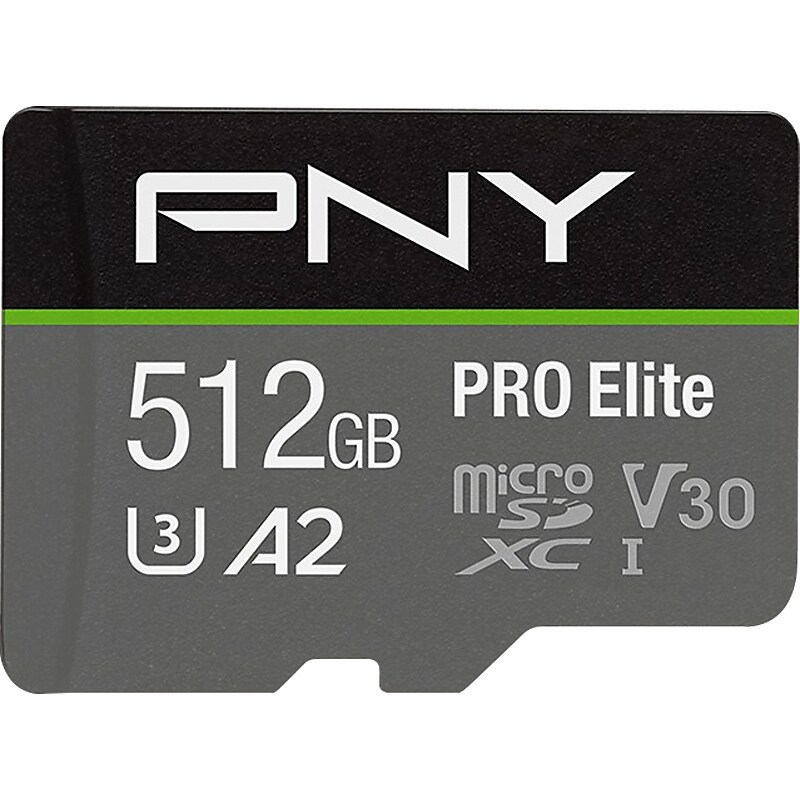 PNY PRO Elite 512GB microSDXC Memory Card, Class 10, UHS-I, V30 (P-SDUX512U3100P) image 1