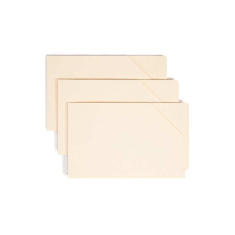 Smead Recycled Reinforced File Jacket, 1 1/2" Expansion, Legal Size, Manila, 100/Box (76700) image 1