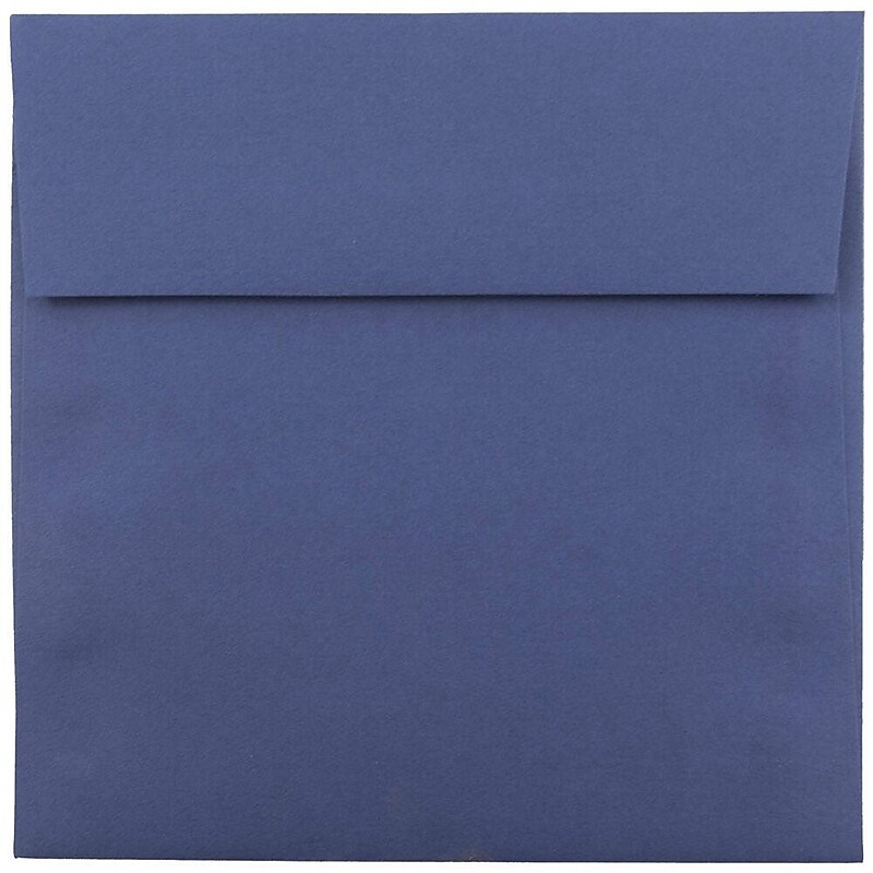 JAM Paper Invitation Envelope 6 1/2" x 6 1/2", Presidential Blue, 100/Pack (263917218d) image 1