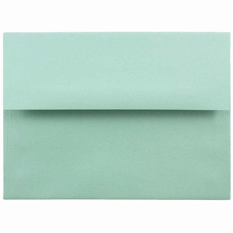 JAM Paper A6 Booklet Envelope 4 3/4" x 6 1/2", Aqua Blue, 100/Pack (157460d) image 1
