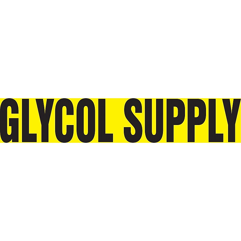 Accuform Snap Tite Pipe Marker, GLYCOL SUPPLY, 1-1/2" to 2", Black/Yellow (RPK371STB) image 1