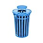 Alpine Industries Metal Commercial Outdoor Recycling Receptacle with Rain Bonnet Lid, 38 Gallon, Black/Blue (479-38-1-BLU)~#|#~3E19D2BC-EBB1-468F-B7BF22887110A372_sc7