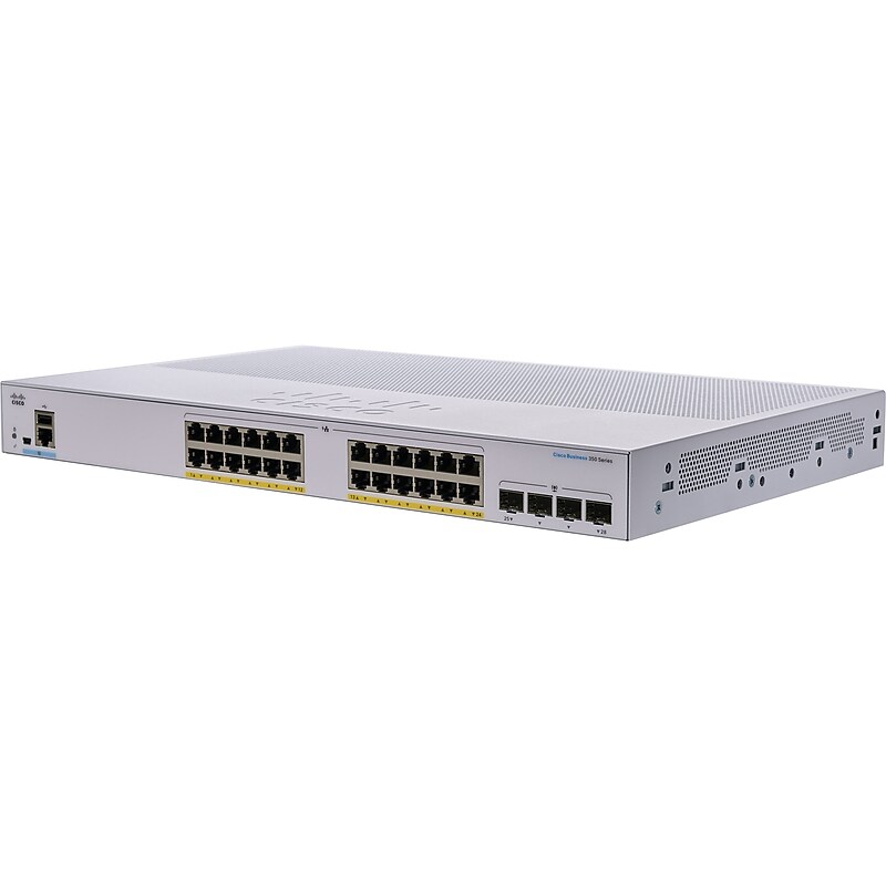 Cisco Business 350 Series 28-Port Gigabit Ethernet Managed Switch, White (CBS350-24P-4X-NA) image 1