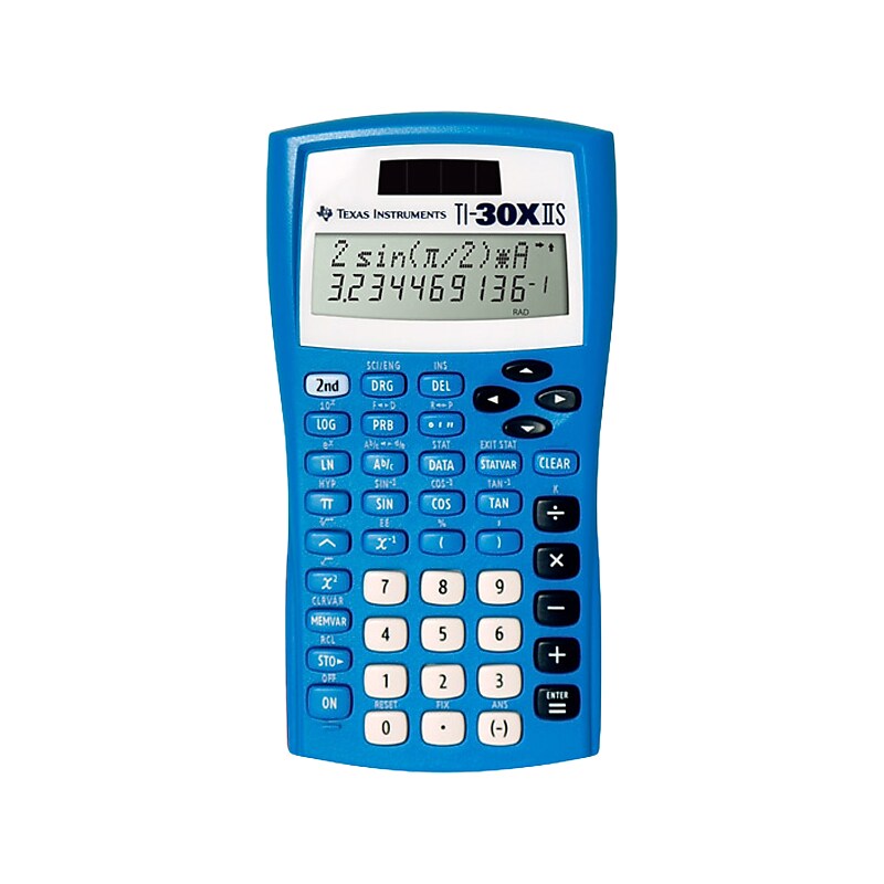 Texas Instruments TI-30XIIS 11-Digit Battery/Solar Powered Scientific Calculator, Lightning Blue (TI30XIISBLUE) image 1