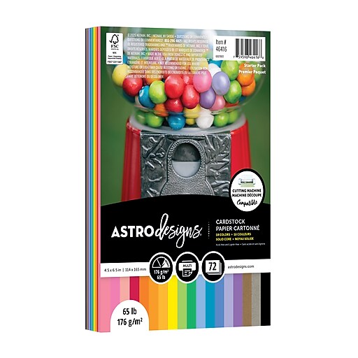 Neenah Paper Astrodesigns 65 lb. Cardstock Paper, Starter Pack, 72