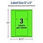 Avery Laser/Inkjet Multipurpose Rectangle Labels, 3" x 5", Neon Green, 240/Box (94213)~#|#~3E345F8C-629B-4220-B8646330A07DE39C_sc7