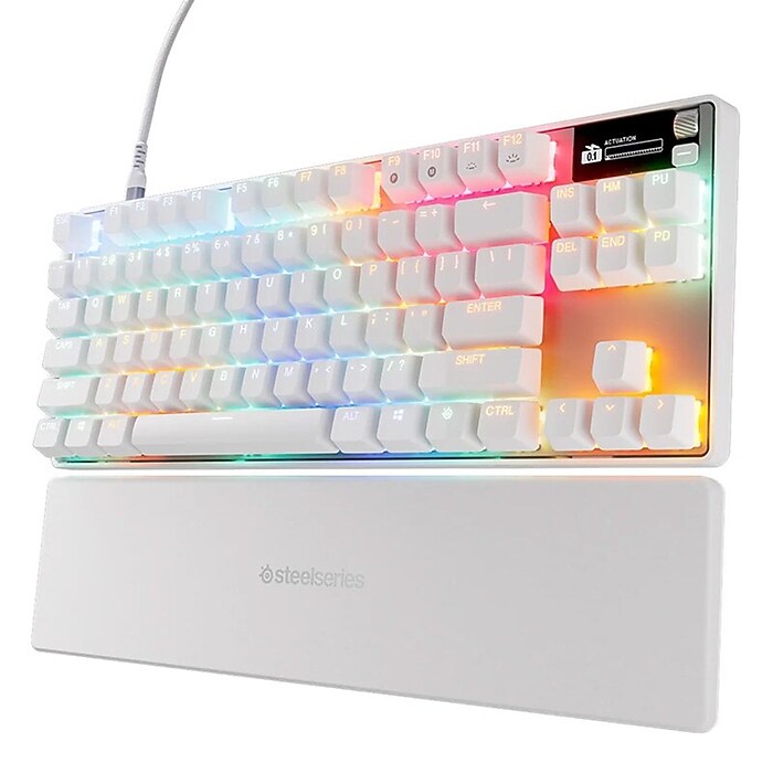 SteelSeries Apex Pro TKL Gen 3 Wired Gaming Keyboard, White (64898