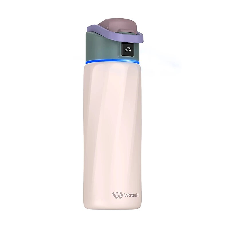WaterH BOOST Stainless Steel Triple Wall Insulated Smart Water Bottle, 24 oz., Pink (B003-24OZ-FP) image 1